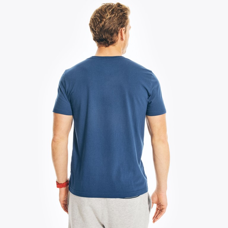 Men's Nautica Sustainably Crafted Usa Sailboat Graphic T Shirts Blue | hbdu6tjA