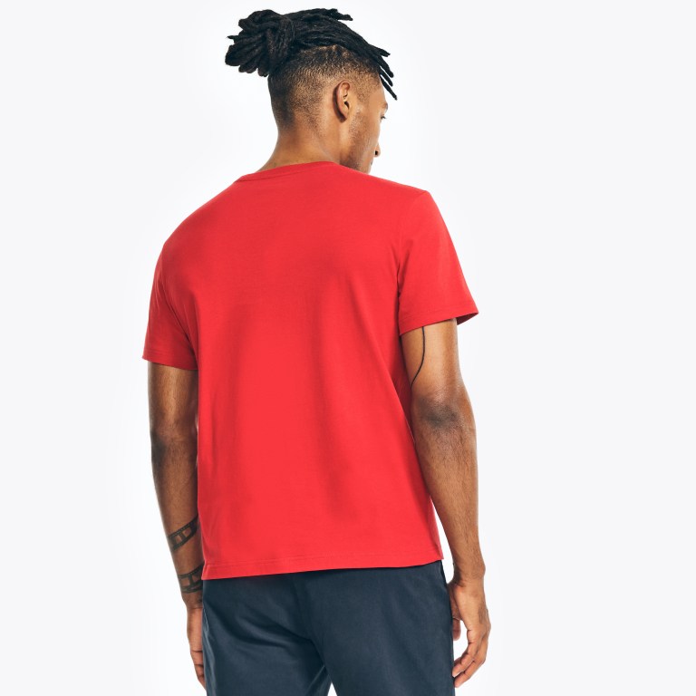 Men's Nautica Sustainably Crafted Yacht Logo Graphic T Shirts Red | gIEFCIQZ