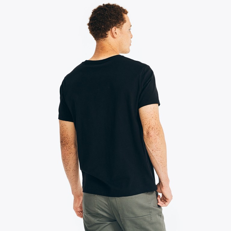 Men's Nautica Sustainably Crafted Yacht Logo Graphic T Shirts Black | xA0yAXQA