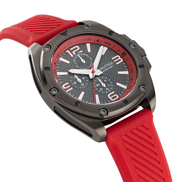 Men's Nautica Textured Silicone Multi-function Watches Multicolor | gYVbbzQr