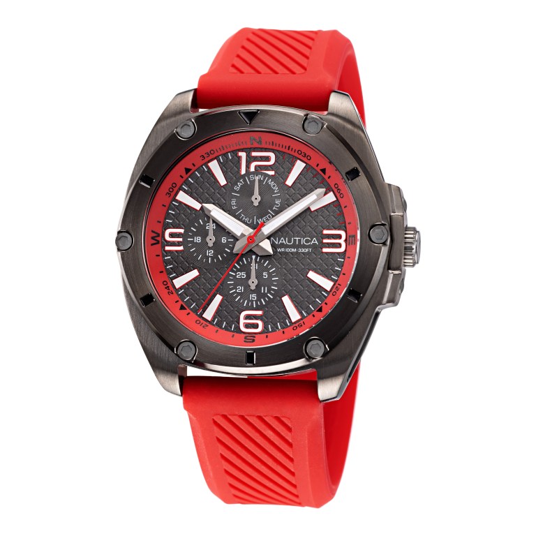 Men\'s Nautica Textured Silicone Multi-function Watches Multicolor | gYVbbzQr