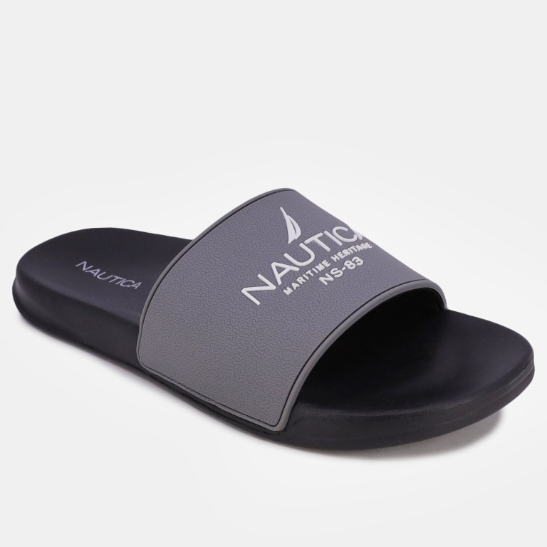 Men\'s Nautica Tonal Logo-embossed Slides Blue | TZvJsW0K