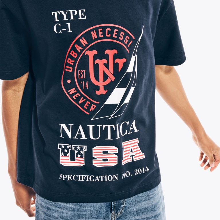 Men's Nautica Urban Necessities X Nautica Graphic T Shirts Navy | S9U6pEof