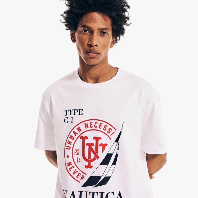 Men's Nautica Urban Necessities X Nautica Graphic T Shirts White | ehBRdU6y