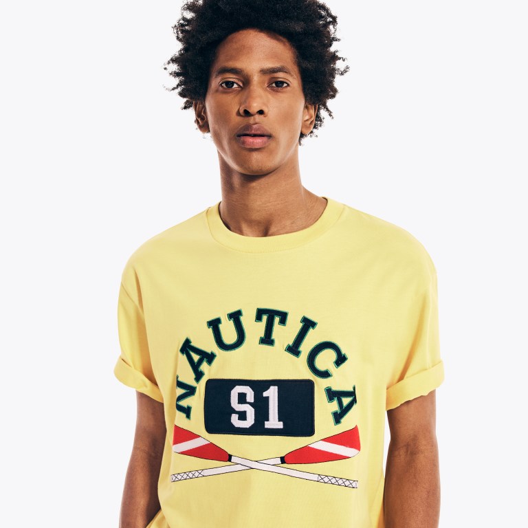 Men's Nautica Urban Necessities X Nautica Graphic T Shirts Light Yellow | qz1d3IzU