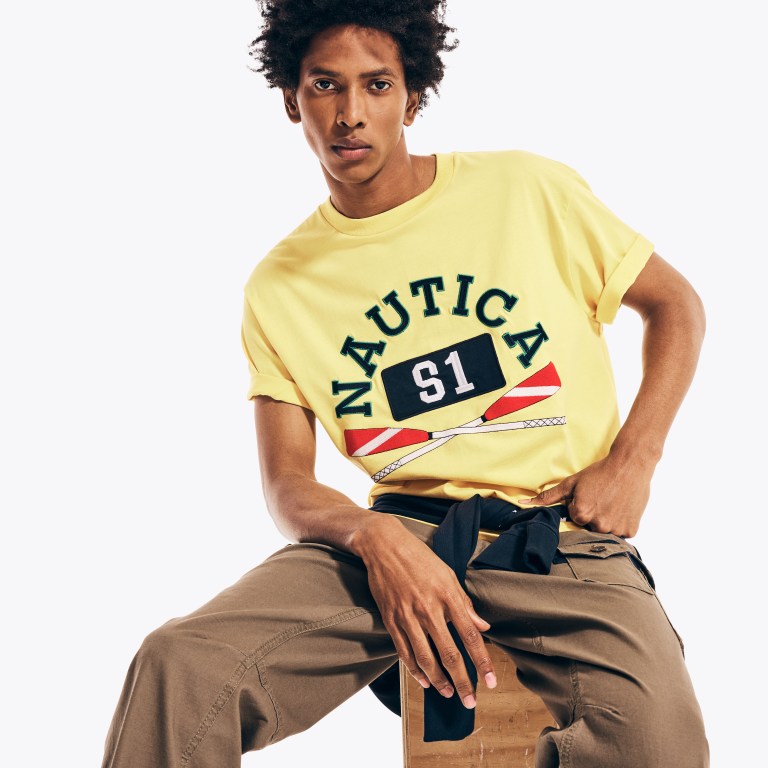 Men's Nautica Urban Necessities X Nautica Graphic T Shirts Light Yellow | qz1d3IzU