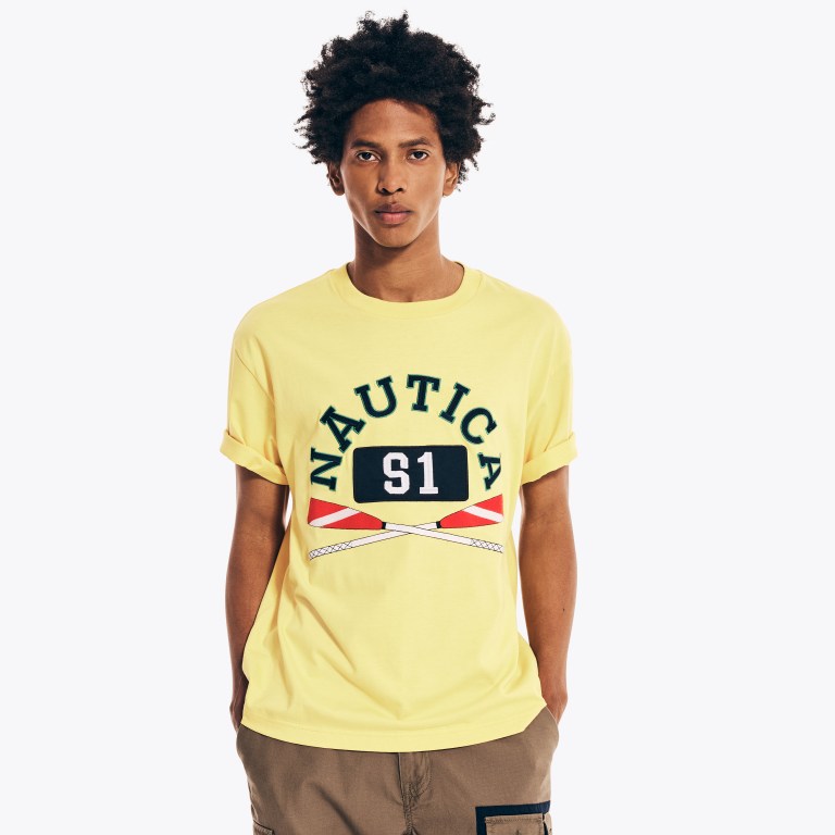 Men\'s Nautica Urban Necessities X Nautica Graphic T Shirts Light Yellow | qz1d3IzU