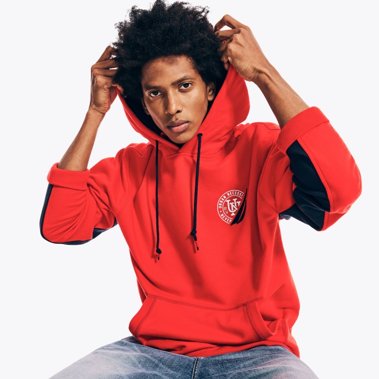 Men's Nautica Urban Necessities X Nautica Graphic Pullover Hoodie Sweatshirts Red | w3hzCqq6