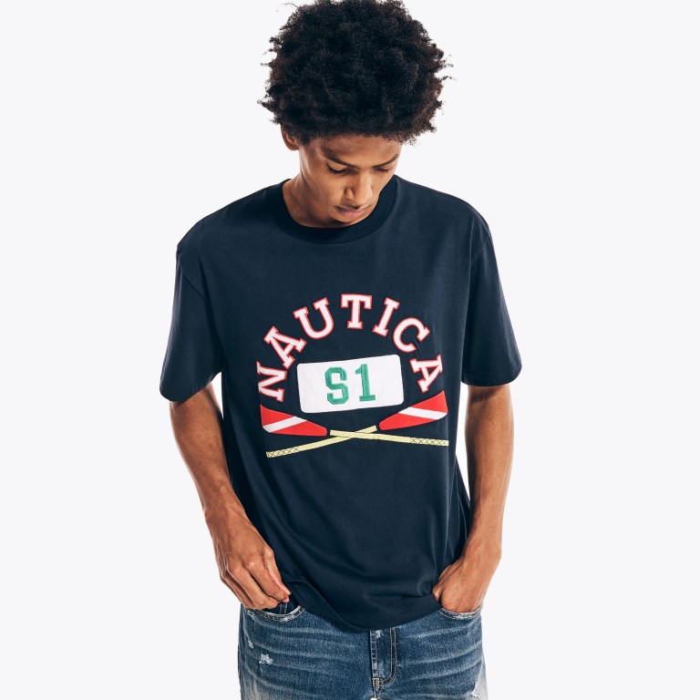 Men\'s Nautica Urban Necessities X Nautica Graphic T Shirts Navy | zcn12Z4x