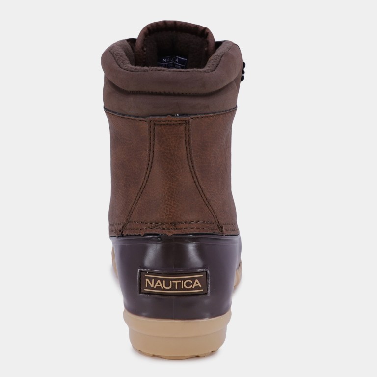 Men's Nautica Water-resistant Lace-up Duck Boots Brown Grey | KoxzGstN