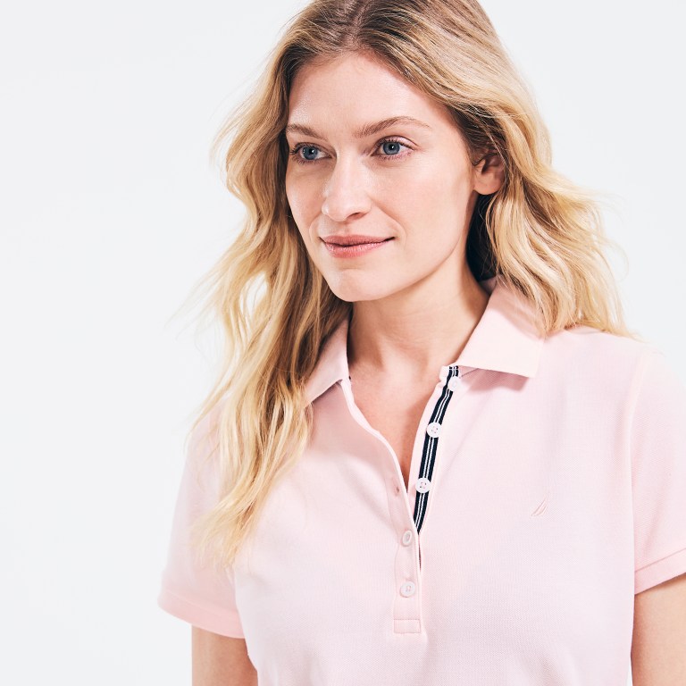 Women's Nautica 5-button Polo Shirts Multicolor Pink | wIH4p5pM