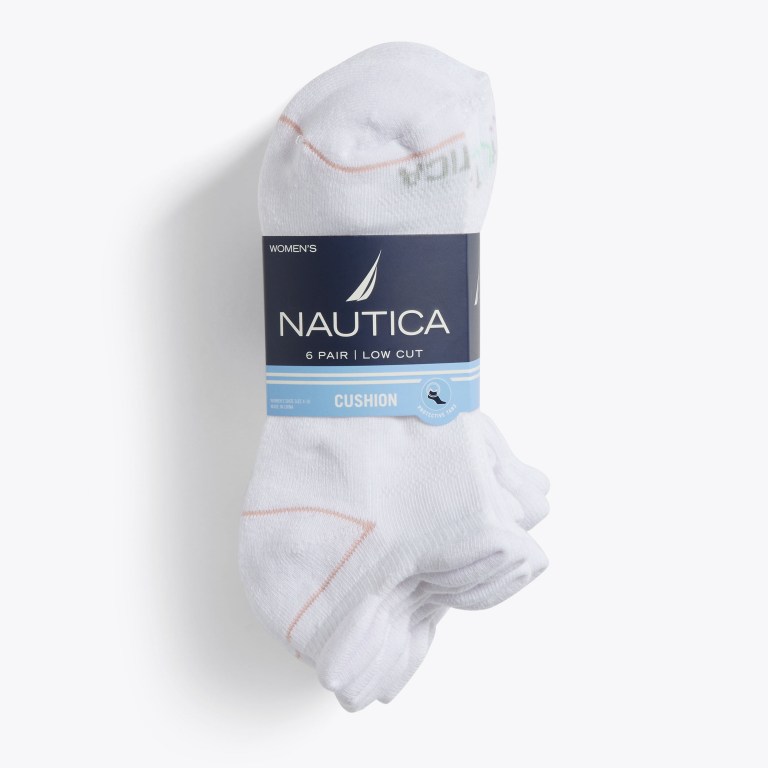 Women's Nautica Athletic Tab Low-cut , 6-pack Socks Multicolor | HqcW7b9Q