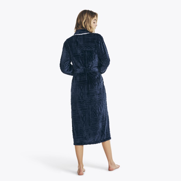 Women's Nautica Cable-knit Robe Sleepwear Blue | 9Yi2nPRO