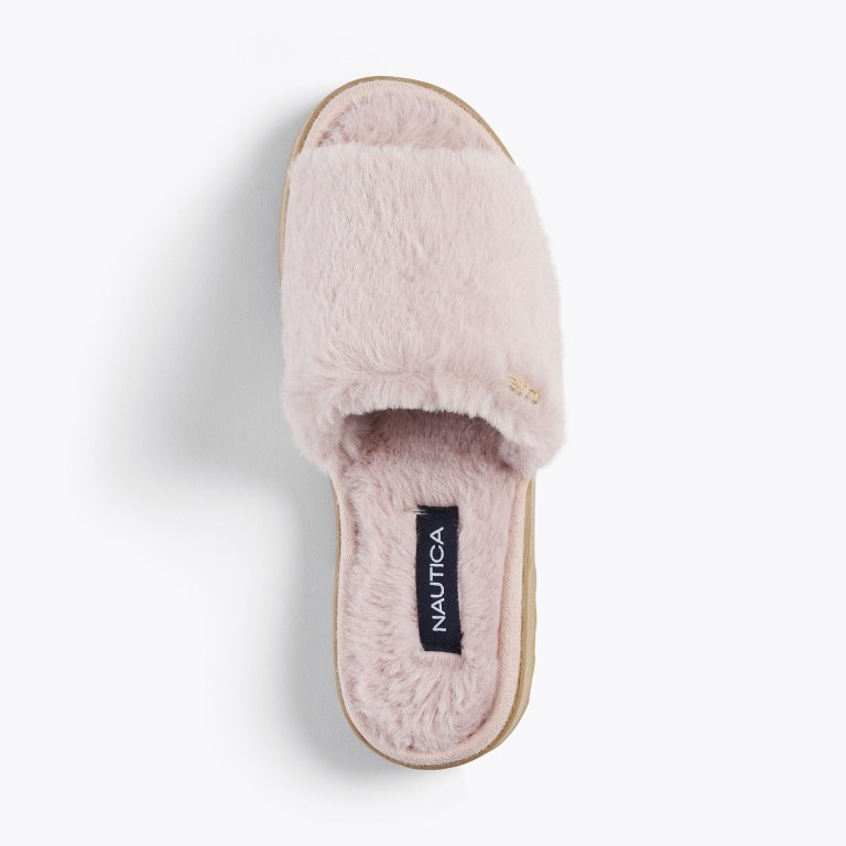 Women's Nautica Faux-fur Slippers Grey Purple | w5KBLYDU