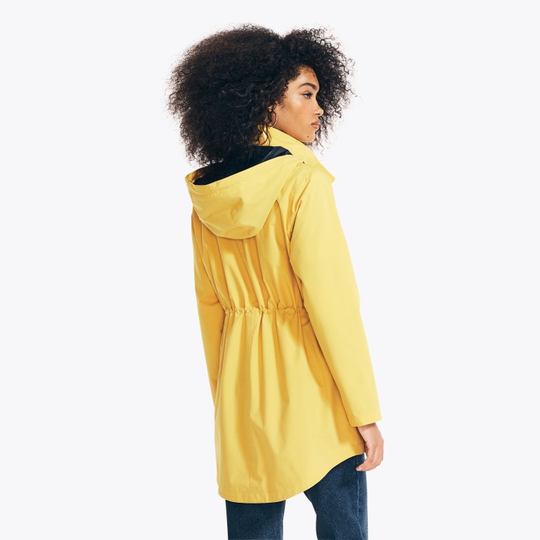 Women's Nautica Hooded Rainbreaker Jackets Gold | AQBfryNK