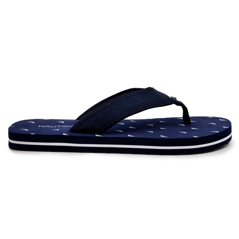 Women's Nautica J-class Embellished Thong Flip Flops Navy | gNkIi9p6