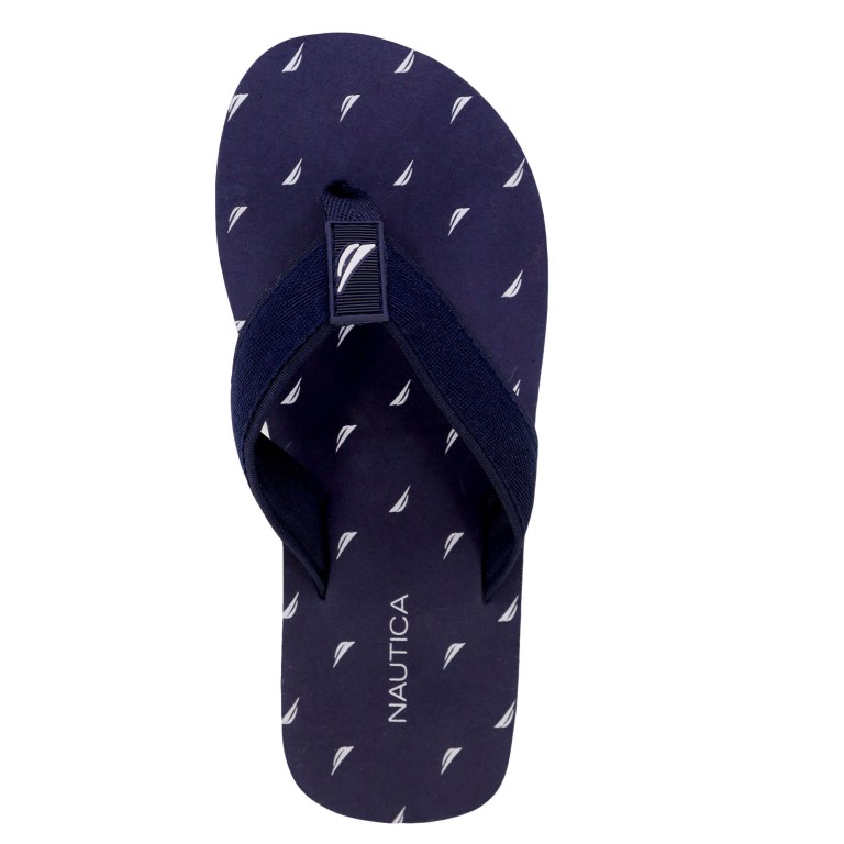 Women's Nautica J-class Embellished Thong Flip Flops Navy | gNkIi9p6