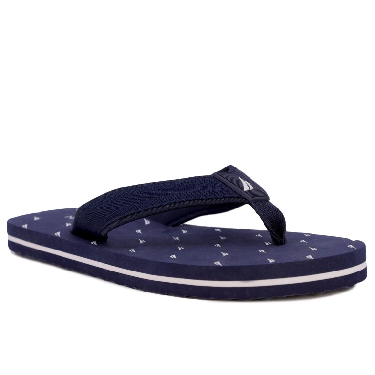 Women\'s Nautica J-class Embellished Thong Flip Flops Navy | gNkIi9p6