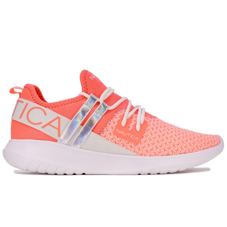 Women's Nautica Logo-strap Mesh Sneakers Red | 3cxOkmrA