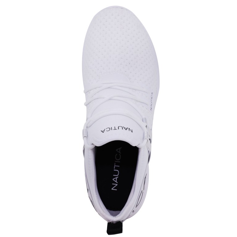 Women's Nautica Logo-strap Mesh Sneakers White Wash | 6m8fSY9n