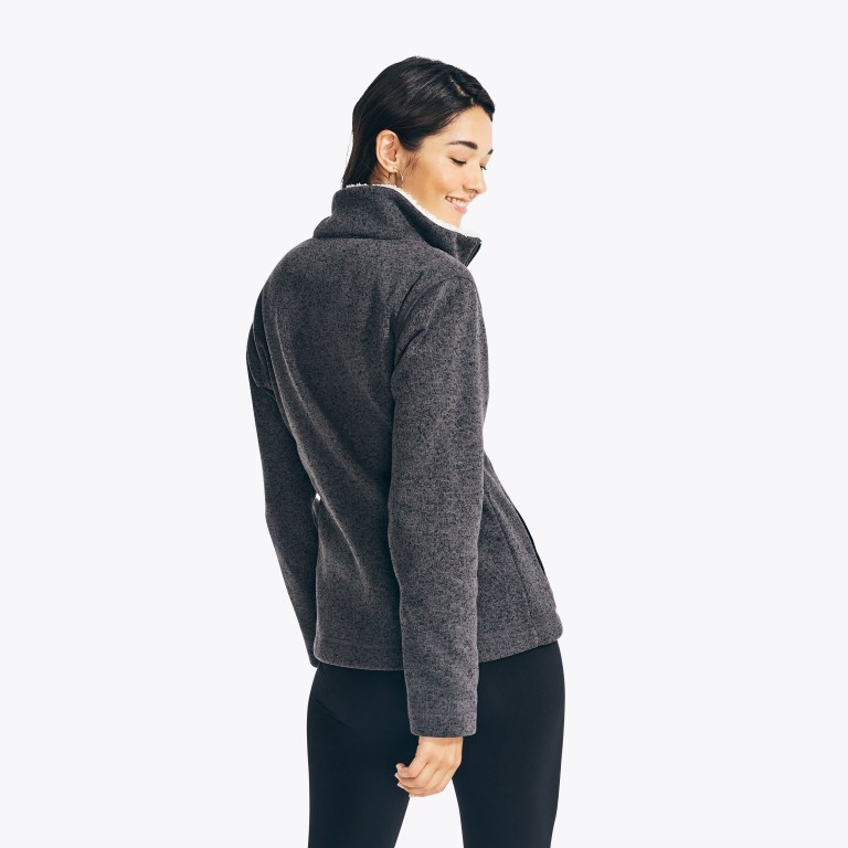 Women's Nautica Mock-neck Fleece Jackets Black | cjHVdjdR