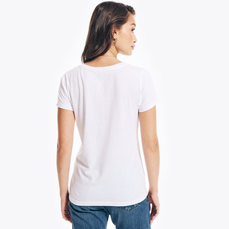 Women's Nautica Nautica Co. Logo T Shirts White | tLRoBUco