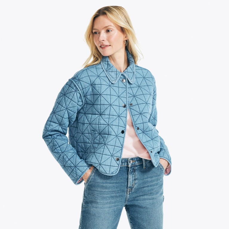 Women's Nautica Nautica Co. Quilted Twill Jackets Blue | q107ngyj