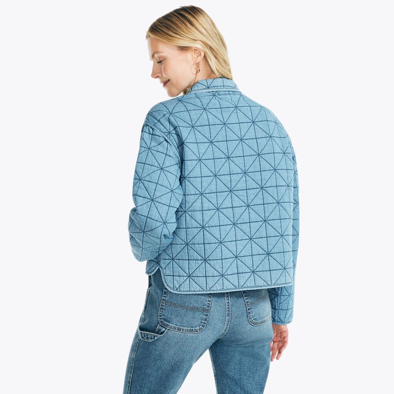 Women's Nautica Nautica Co. Quilted Twill Jackets Blue | q107ngyj