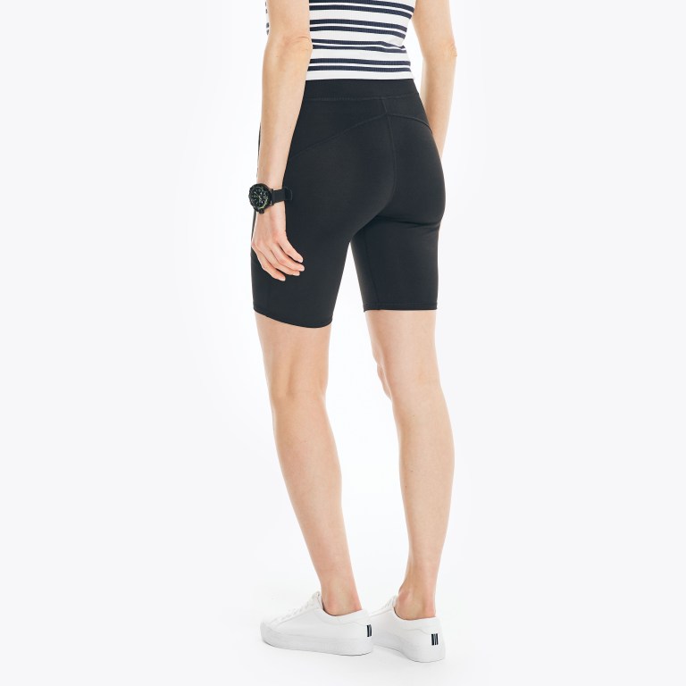 Women's Nautica Navtech High-waisted Biker Shorts Black | g2lDzsbk