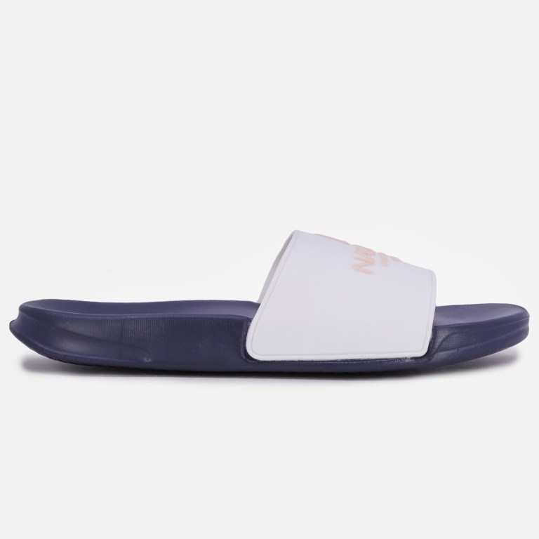 Women's Nautica Ns-83 Logo Slides White Wash | 64upZ1Fz