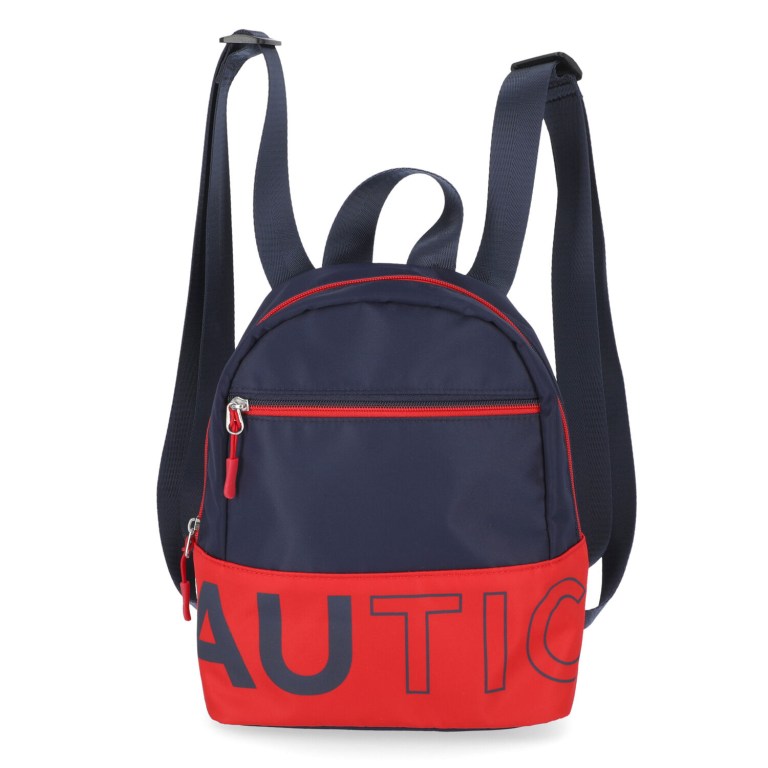 Women\'s Nautica Nylon Logo Backpack Handbag Navy | swDSklXg