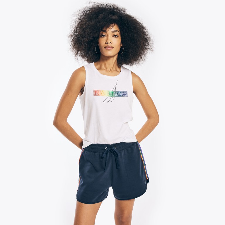 Women's Nautica Pride Graphic Tank T Shirts White | UByXpN5C