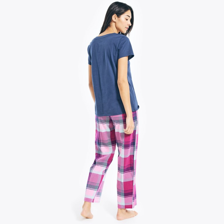 Women's Nautica Printed Pajama Set Sleepwear Pink | KjOPlpRo