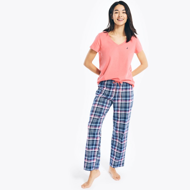 Women's Nautica Printed Pajama Set Sleepwear Blue | iAthgfyh