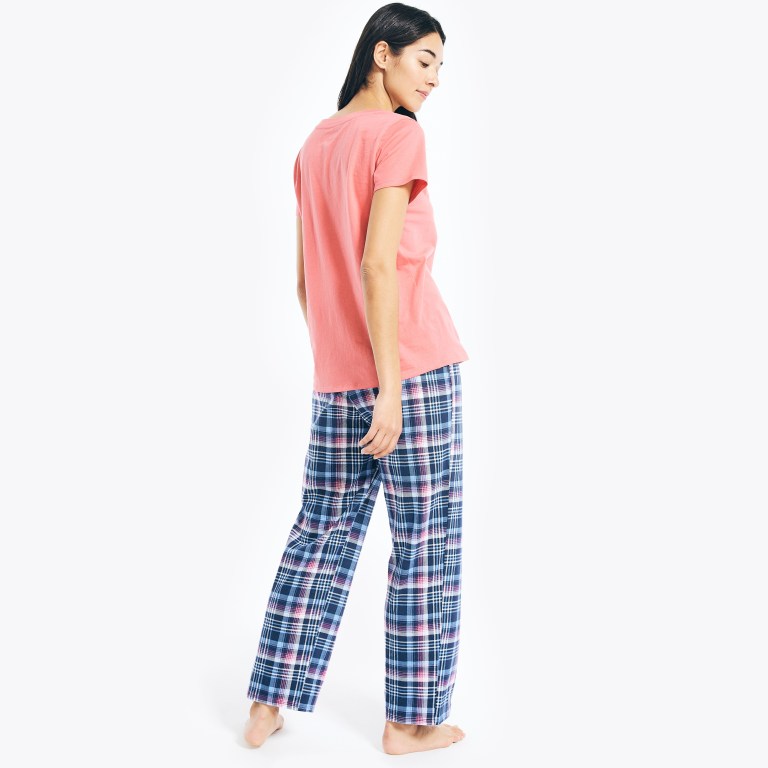 Women's Nautica Printed Pajama Set Sleepwear Blue | iAthgfyh