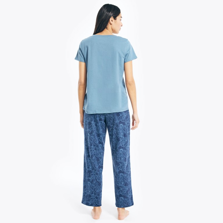 Women's Nautica Printed Pajama Set Sleepwear Green | q1M81sml