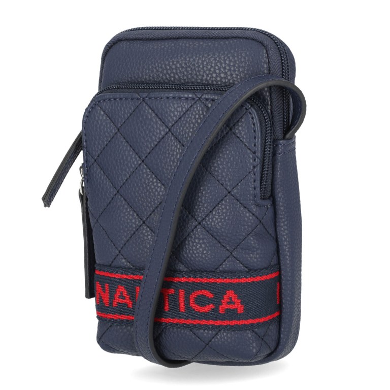 Women's Nautica Quilted Phone Crossbody Handbag Navy | NuNr1t0R