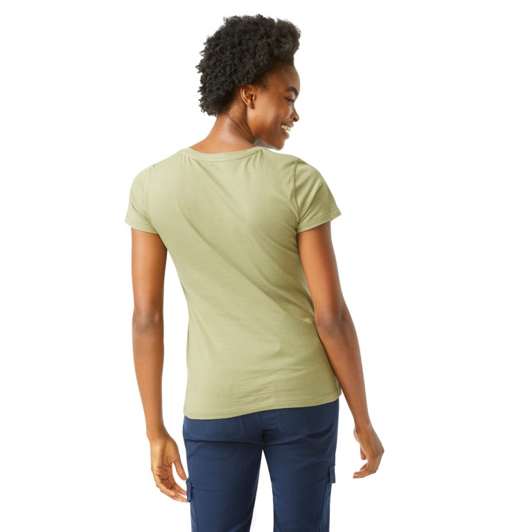 Women's Nautica Solid Crewneck T Shirts Brown | 4Gz0oYLd