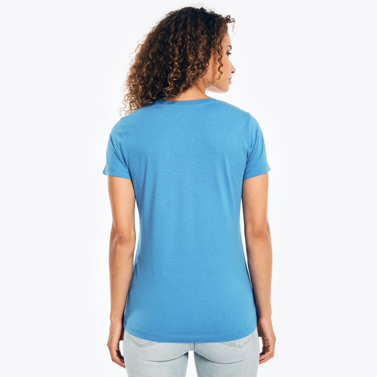 Women's Nautica Solid Crewneck T Shirts Royal Blue | OHiZq9ph