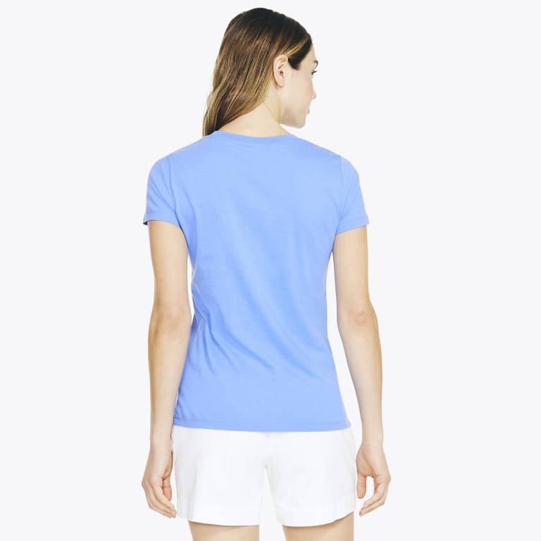 Women's Nautica Solid Crewneck T Shirts Wash | rrH6L7r0