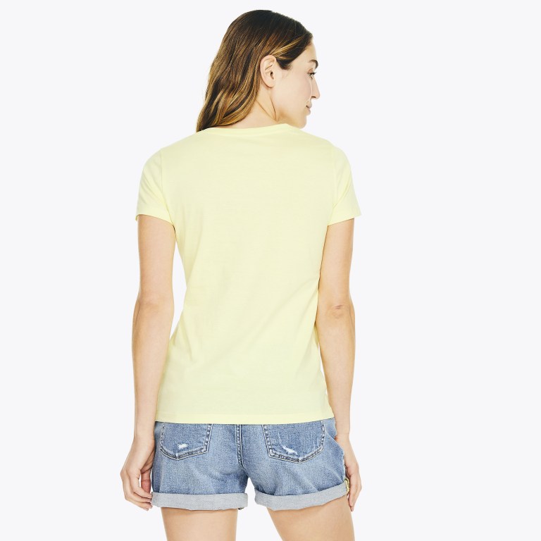 Women's Nautica Solid V-neck T Shirts Green | bZkZv8tE