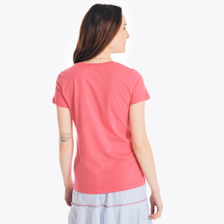 Women's Nautica Solid V-neck T Shirts Red | nyyPqf5t