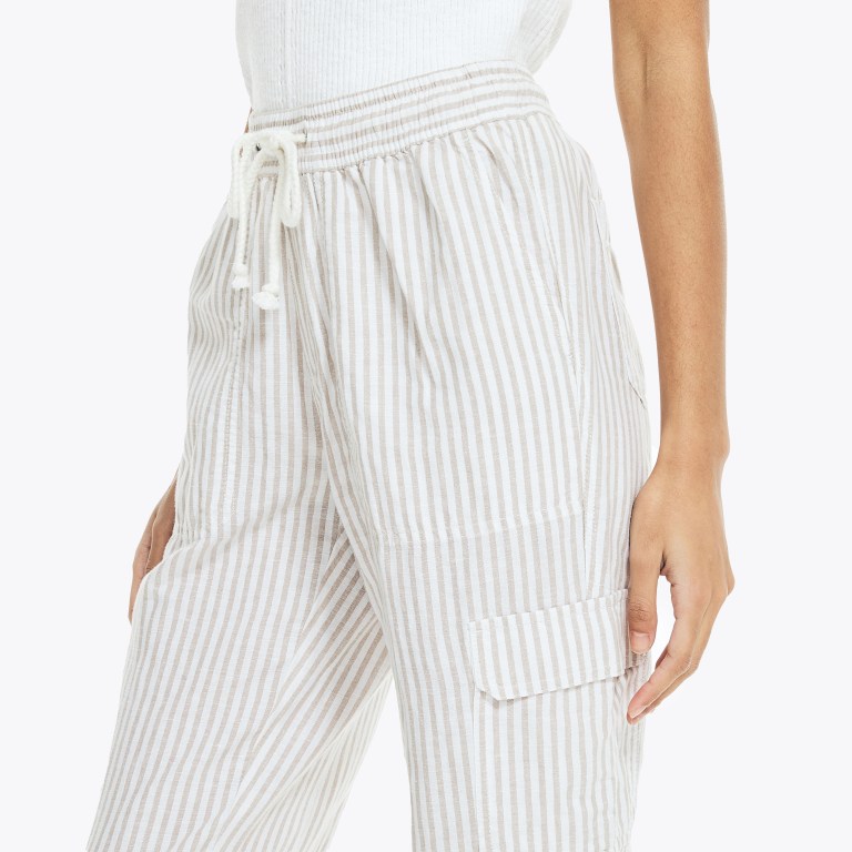 Women's Nautica Striped Pull-on Pants Brown | xCtvMkpQ