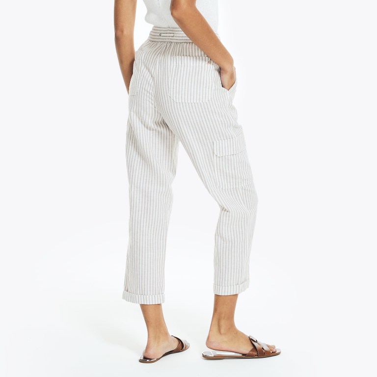 Women's Nautica Striped Pull-on Pants Brown | xCtvMkpQ