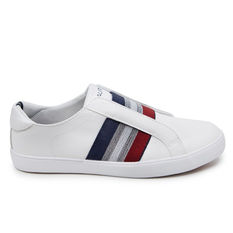 Women's Nautica Striped Slip-on Sneakers White Wash | J1p0WvGD