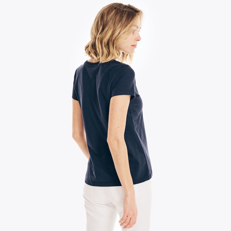 Women's Nautica Sustainably Crafted Americana Graphic T Shirts Blue | oEuxdMBz