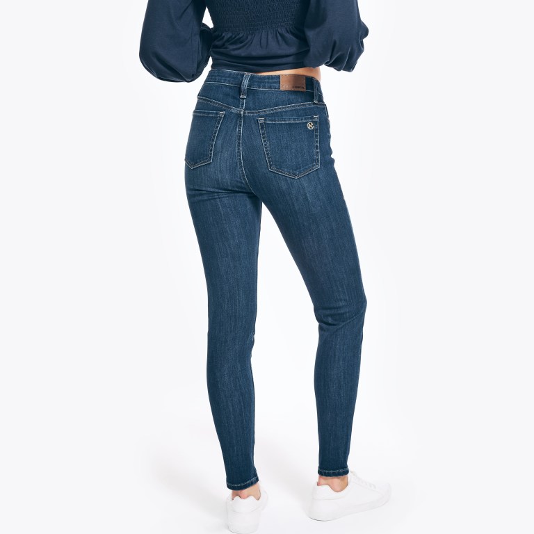 Women's Nautica Sustainably Crafted True Flex Mid-rise Skinny Denim Jeans Blue / Yellow | oM4zQxzN