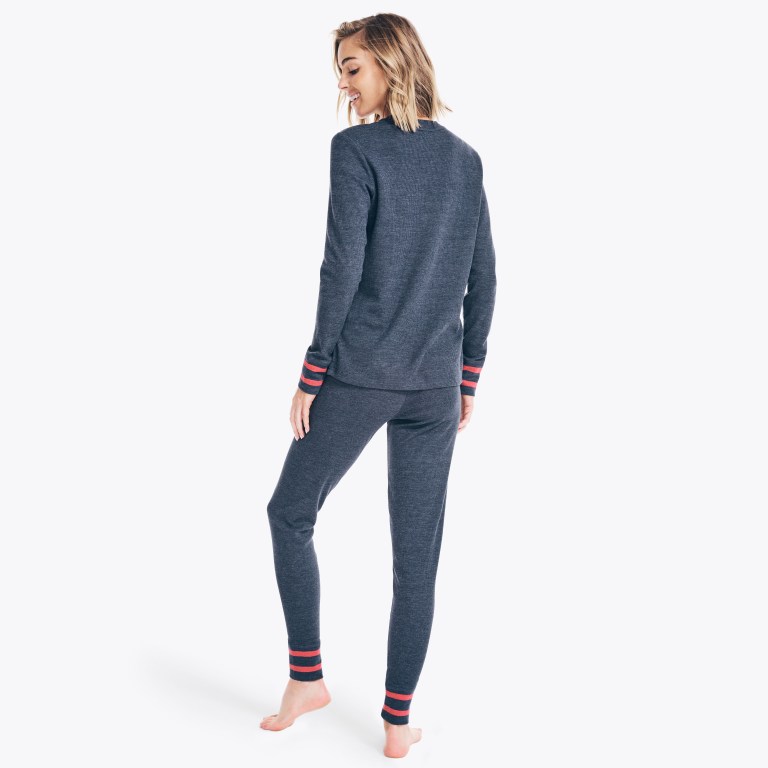 Women's Nautica Thermal Set Base Layer Navy | 3ygJbIca