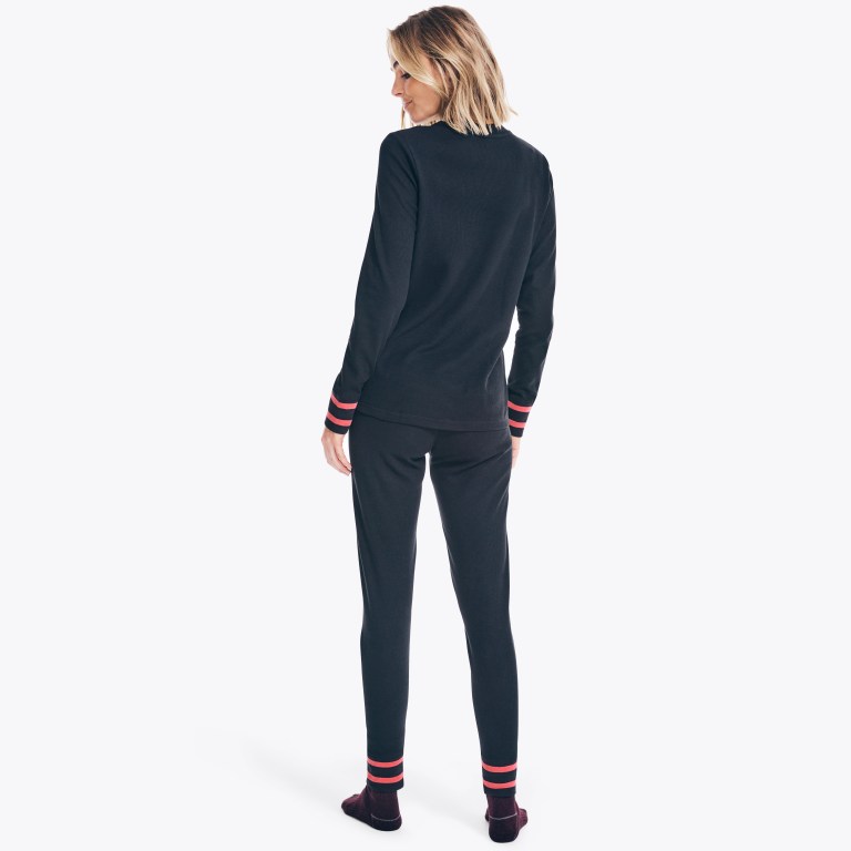 Women's Nautica Thermal Set Sleepwear Black | 4G4adhS9