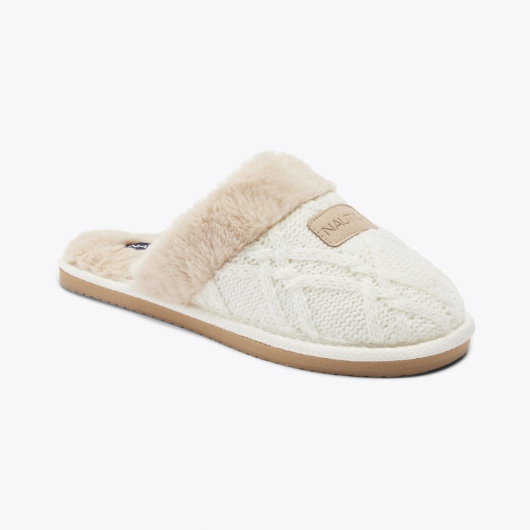 Women\'s Nautica Wool Knit Slippers Beige | sdTOAhjN